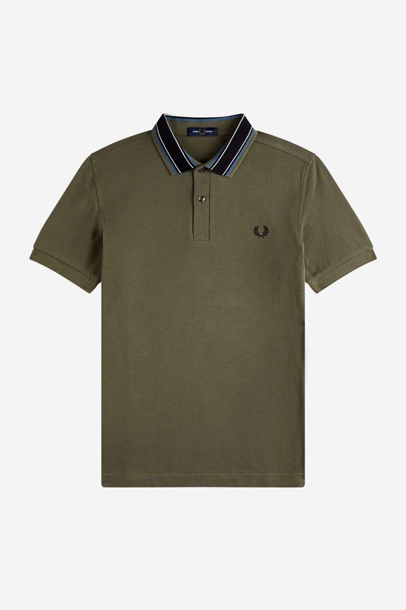 Green Fred Perry Medal Stripe Polo Men's Shirts | PH 1512SGLO